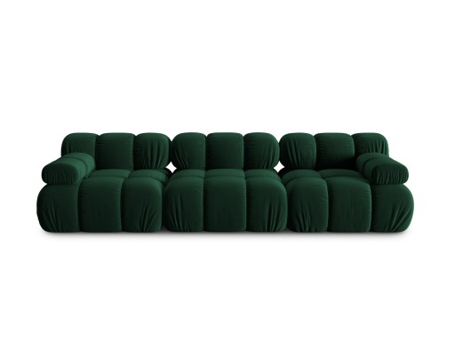 Canapea modulara 3 locuri, Bellis-51, Micadoni Home, 282x94x70 cm, catifea, verde bottle