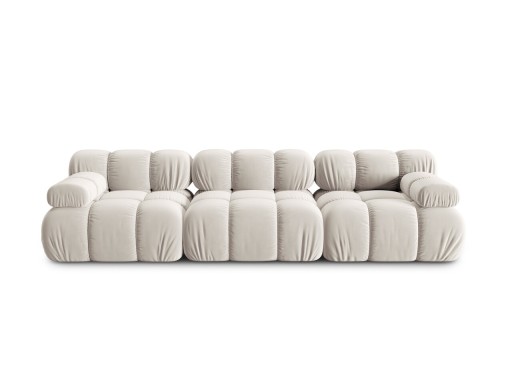 Canapea modulara 3 locuri, Bellis-51, Micadoni Home, 282x94x70 cm, catifea, bej inchis