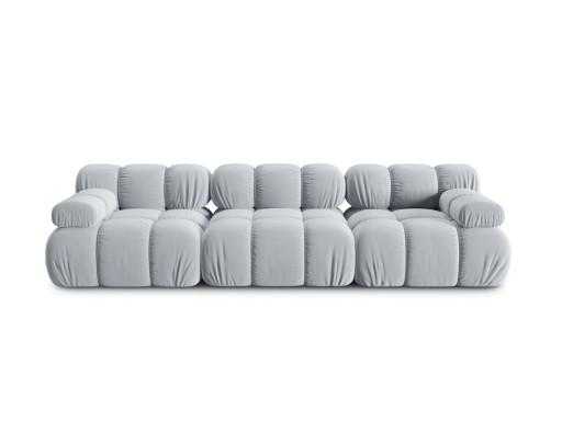 Canapea modulara 3 locuri, Bellis-51, Micadoni Home, 282x94x70 cm, catifea, albastru deschis