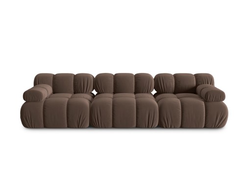 Canapea modulara 3 locuri, Bellis-51, Micadoni Home, 282x94x70 cm, catifea, maro inchis
