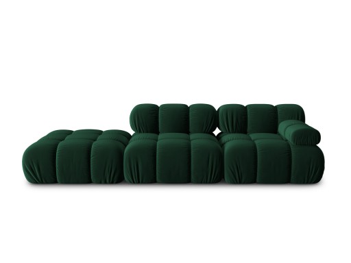 Canapea modulara 4 locuri cotiera stanga, Bellis-51, Micadoni Home, 282x94x70 cm, catifea, verde bottle
