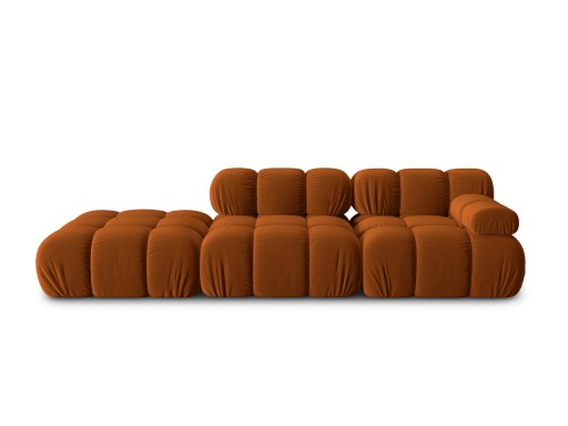 Canapea modulara 4 locuri cotiera stanga, Bellis-51, Micadoni Home, 282x94x70 cm, catifea, teracota