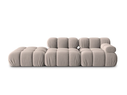 Canapea modulara 4 locuri cotiera stanga, Bellis-51, Micadoni Home, 282x94x70 cm, catifea, cappuccino