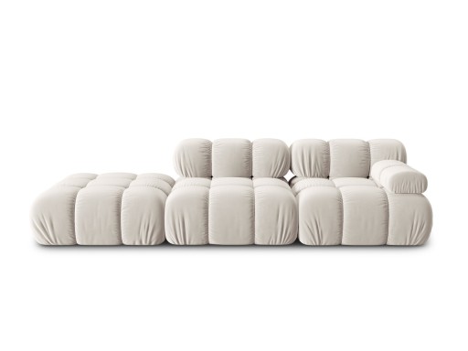 Canapea modulara 4 locuri cotiera stanga, Bellis-51, Micadoni Home, 282x94x70 cm, catifea, bej inchis