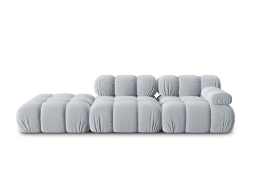 Canapea modulara 4 locuri cotiera stanga, Bellis-51, Micadoni Home, 282x94x70 cm, catifea, albastru deschis