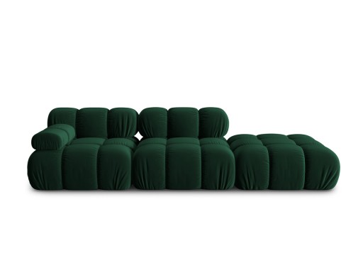 Canapea modulara 4 locuri cotiera dreapta, Bellis-51, Micadoni Home, 282x94x70 cm, catifea, verde bottle