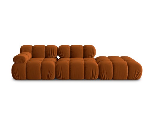 Canapea modulara 4 locuri cotiera dreapta, Bellis-51, Micadoni Home, 282x94x70 cm, catifea, teracota