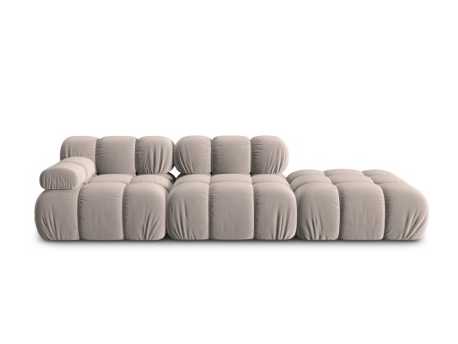 Canapea modulara 4 locuri cotiera dreapta, Bellis-51, Micadoni Home, 282x94x70 cm, catifea, cappuccino