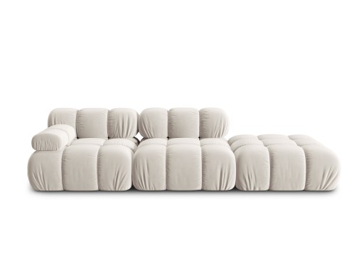 Canapea modulara 4 locuri cotiera dreapta, Bellis-51, Micadoni Home, 282x94x70 cm, catifea, bej inchis