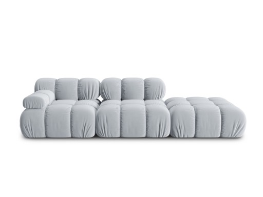 Canapea modulara 4 locuri cotiera dreapta, Bellis-51, Micadoni Home, 282x94x70 cm, catifea, albastru deschis
