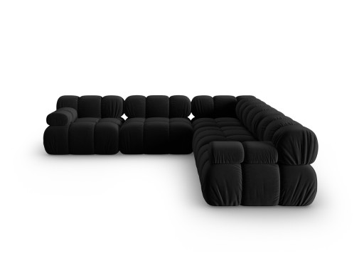 Coltar simetric 5 locuri, Bellis-51, Micadoni Home, 282x282x70 cm, catifea, negru