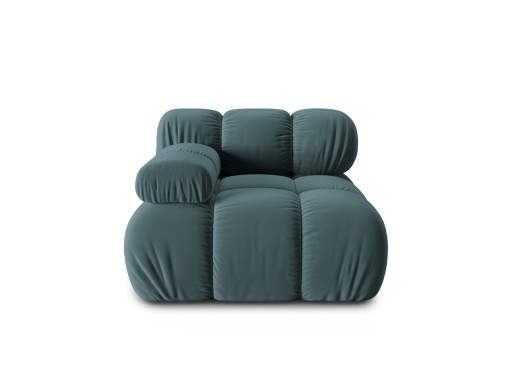 Modul stanga pentru canapea, 1 loc, Bellis-51, Micadoni Home, 94x94x70 cm, catifea, turcoaz