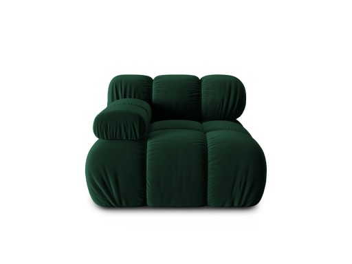 Modul stanga pentru canapea, 1 loc, Bellis-51, Micadoni Home, 94x94x70 cm, catifea, verde bottle
