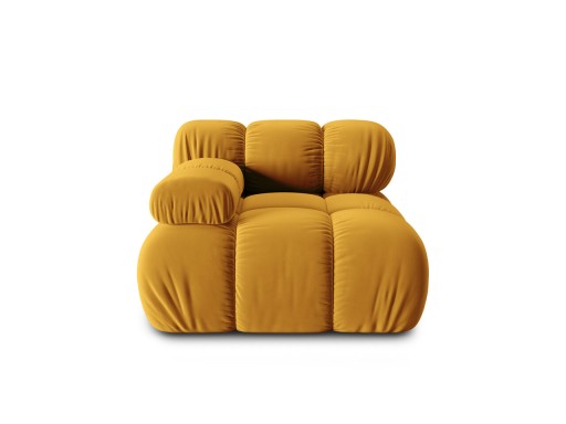 Modul stanga pentru canapea, 1 loc, Bellis-51, Micadoni Home, 94x94x70 cm, catifea, galben