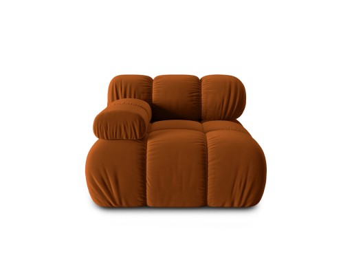 Modul stanga pentru canapea, 1 loc, Bellis-51, Micadoni Home, 94x94x70 cm, catifea, teracota