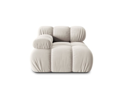Modul stanga pentru canapea, 1 loc, Bellis-51, Micadoni Home, 94x94x70 cm, catifea, bej inchis