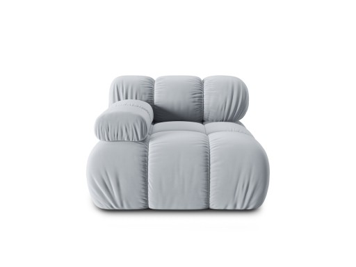Modul stanga pentru canapea, 1 loc, Bellis-51, Micadoni Home, 94x94x70 cm, catifea, albastru deschis