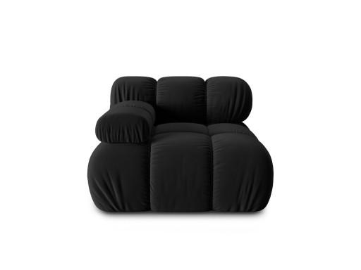 Modul stanga pentru canapea, 1 loc, Bellis-51, Micadoni Home, 94x94x70 cm, catifea, negru