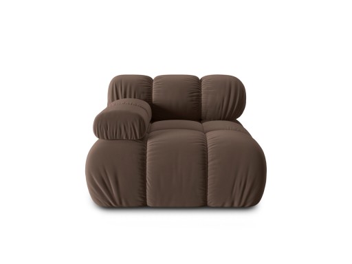 Modul stanga pentru canapea, 1 loc, Bellis-51, Micadoni Home, 94x94x70 cm, catifea, maro inchis