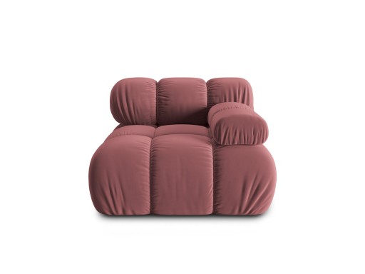 Modul dreapta pentru canapea, 1 loc, Bellis-51, Micadoni Home, 94x94x70 cm, catifea, roz
