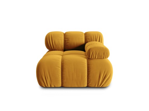 Modul dreapta pentru canapea, 1 loc, Bellis-51, Micadoni Home, 94x94x70 cm, catifea, galben