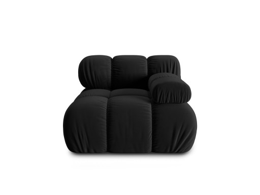 Modul dreapta pentru canapea, 1 loc, Bellis-51, Micadoni Home, 94x94x70 cm, catifea, negru
