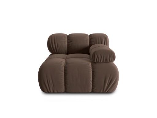Modul dreapta pentru canapea, 1 loc, Bellis-51, Micadoni Home, 94x94x70 cm, catifea, maro inchis