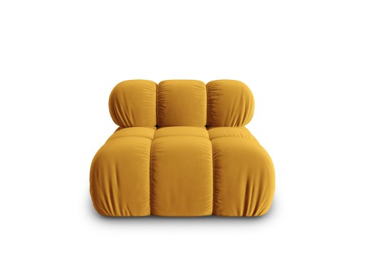 Modul pentru canapea, 1 loc, Bellis-51, Micadoni Home, 94x94x70 cm, catifea, galben