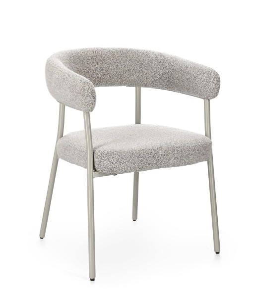 Scaun Giaele, Bizzotto, 59.5x56.5x75.5 cm, poliester Boucle, gri/grej
