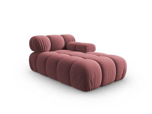 Sezlong living dreapta 1 loc, Bellis-51, Micadoni Home, 155x94x70 cm, catifea, roz