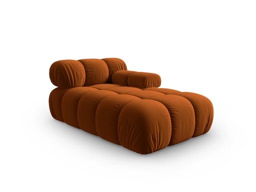 Sezlong living dreapta 1 loc, Bellis-51, Micadoni Home, 155x94x70 cm, catifea, teracota