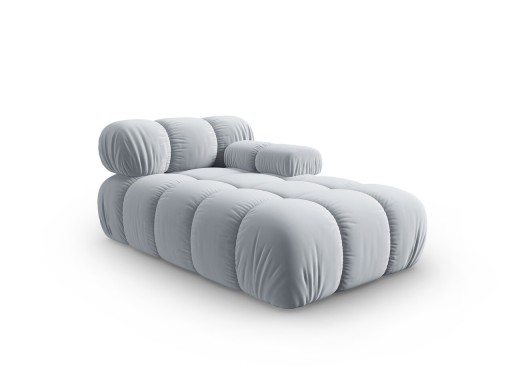 Sezlong living dreapta 1 loc, Bellis-51, Micadoni Home, 155x94x70 cm, catifea, albastru deschis