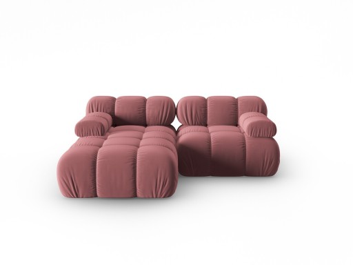 Coltar modular stanga 3 locuri, Bellis-51, Micadoni Home, 188x155x70 cm, catifea, roz