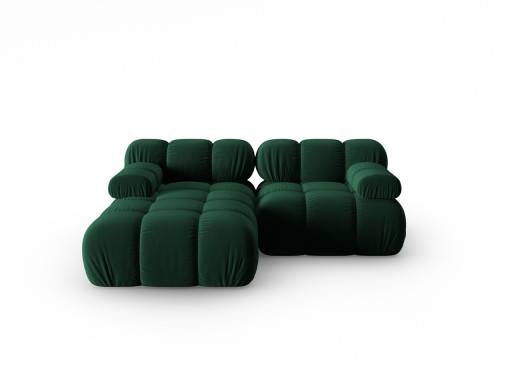 Coltar modular stanga 3 locuri, Bellis-51, Micadoni Home, 188x155x70 cm, catifea, verde bottle