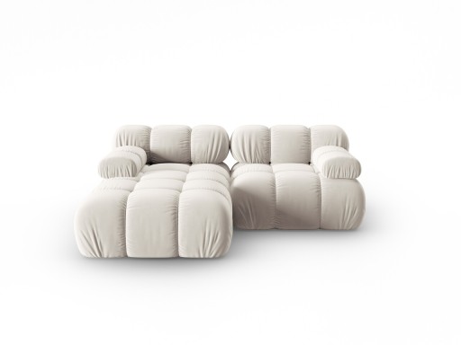 Coltar modular stanga 3 locuri, Bellis-51, Micadoni Home, 188x155x70 cm, catifea, bej inchis