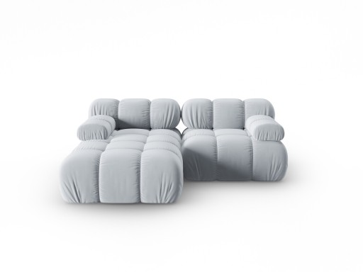 Coltar modular stanga 3 locuri, Bellis-51, Micadoni Home, 188x155x70 cm, catifea, albastru deschis