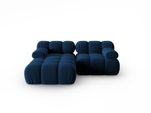 Coltar modular stanga 3 locuri, Bellis-51, Micadoni Home, 188x155x70 cm, catifea, albastru regal