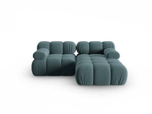 Coltar modular dreapta 3 locuri, Bellis-51, Micadoni Home, 188x155x70 cm, catifea, turcoaz