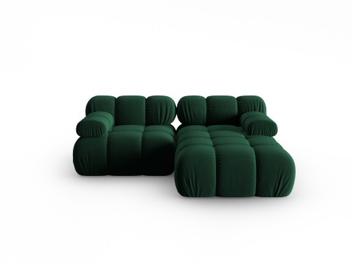 Coltar modular dreapta 3 locuri, Bellis-51, Micadoni Home, 188x155x70 cm, catifea, verde bottle