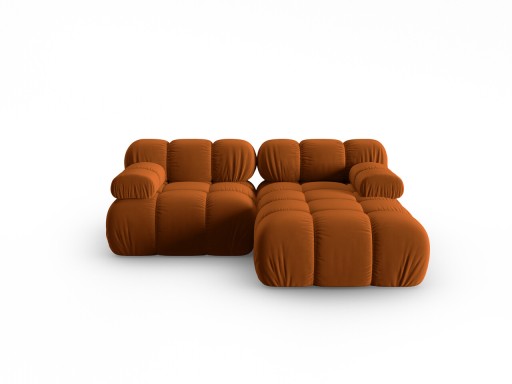 Coltar modular dreapta 3 locuri, Bellis-51, Micadoni Home, 188x155x70 cm, catifea, teracota
