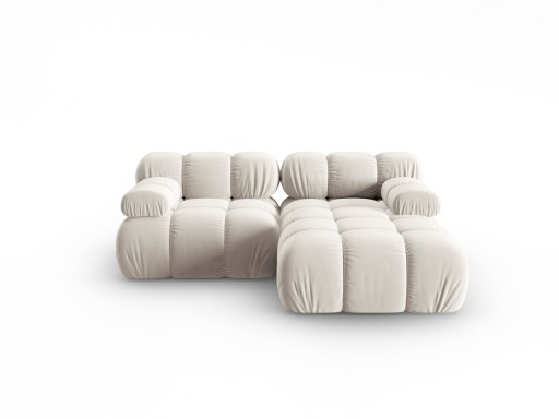 Coltar modular dreapta 3 locuri, Bellis-51, Micadoni Home, 188x155x70 cm, catifea, bej inchis