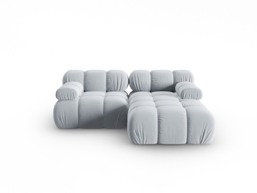 Coltar modular dreapta 3 locuri, Bellis-51, Micadoni Home, 188x155x70 cm, catifea, albastru deschis