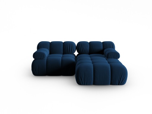 Coltar modular dreapta 3 locuri, Bellis-51, Micadoni Home, 188x155x70 cm, catifea, albastru regal