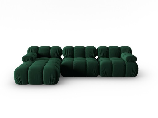 Coltar modular stanga 4 locuri, Bellis-51, Micadoni Home, 282x155x70 cm, catifea, verde bottle