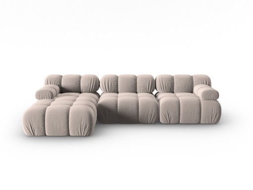 Coltar modular stanga 4 locuri, Bellis-51, Micadoni Home, 282x155x70 cm, catifea, cappuccino
