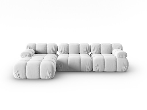Coltar modular stanga 4 locuri, Bellis-51, Micadoni Home, 282x155x70 cm, catifea, bej inchis