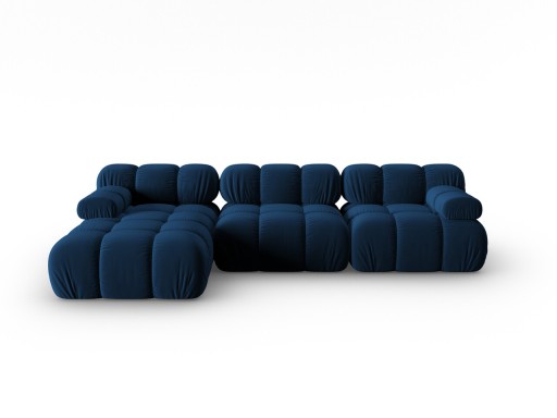 Coltar modular stanga 4 locuri, Bellis-51, Micadoni Home, 282x155x70 cm, catifea, albastru regal