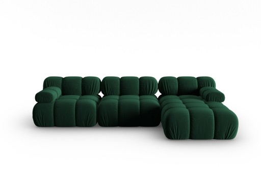 Coltar modular dreapta 4 locuri, Bellis-51, Micadoni Home, 282x155x70 cm, catifea, verde bottle