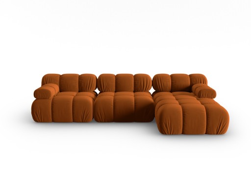 Coltar modular dreapta 4 locuri, Bellis-51, Micadoni Home, 282x155x70 cm, catifea, teracota