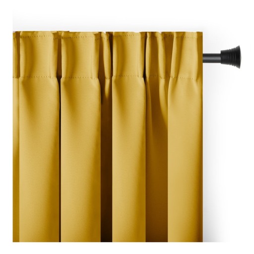 Draperie galbenă blackout/termoizolantă 140x245 cm Pleat – Restilo